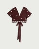 image 4 of F&F Embroidered Tie-Back Co-ord Wrap Top in Burgundy