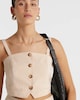 image 2 of F&F Button Front Cropped Waistcoat in Beige