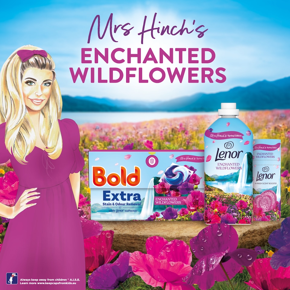 image 1 of Lenor Fabric Conditioner Mrs Hinch's Spring Edition Enchanted Wildflowers 50 washes 1.65L