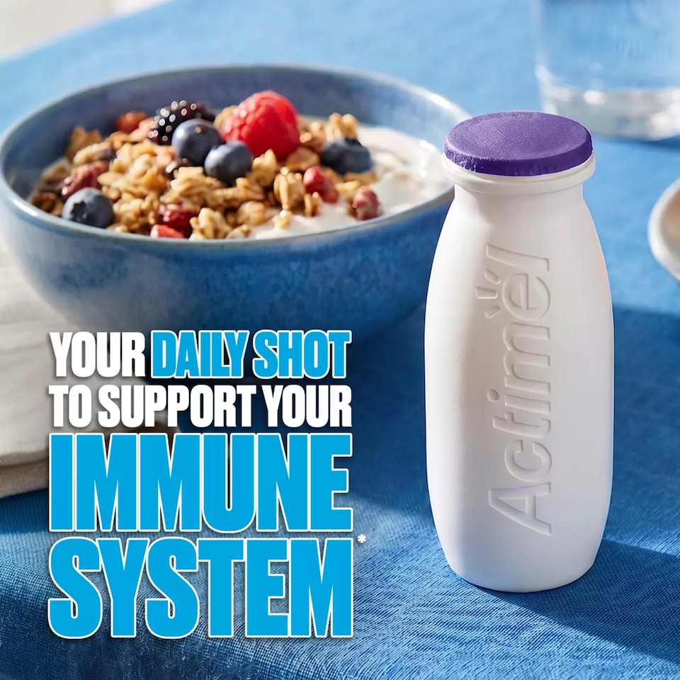 image 1 of Actimel Blueberry Immunity Live Yoghurt Drink Multipack 8X100g