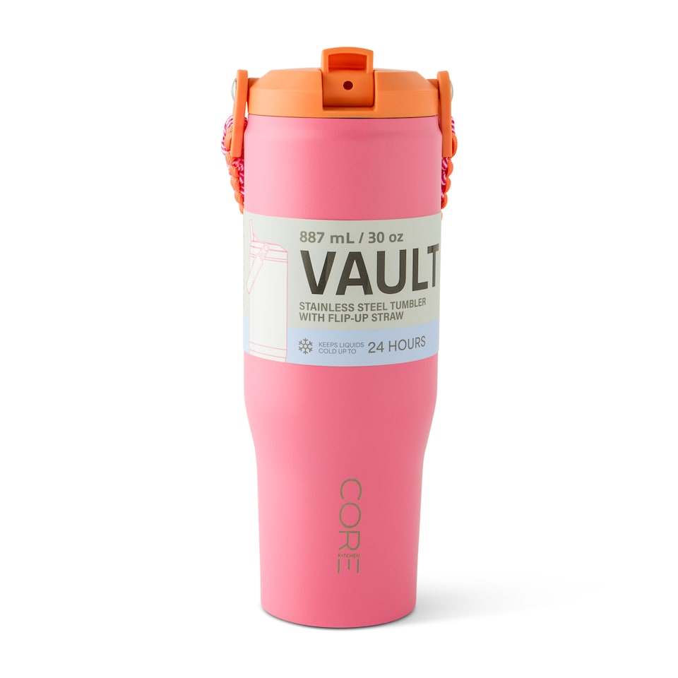 image 1 of Core Kitchen Vault Metal Pink Water Bottle 887ml