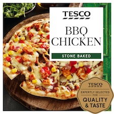 Tesco Stone Baked Bbq Chicken Pizza 303G