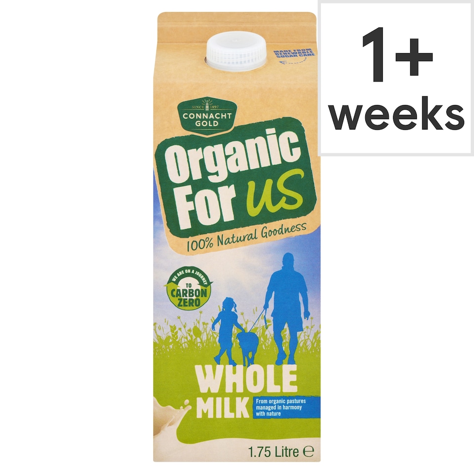Organic For Us Organic Whole Milk 1.75 Litre