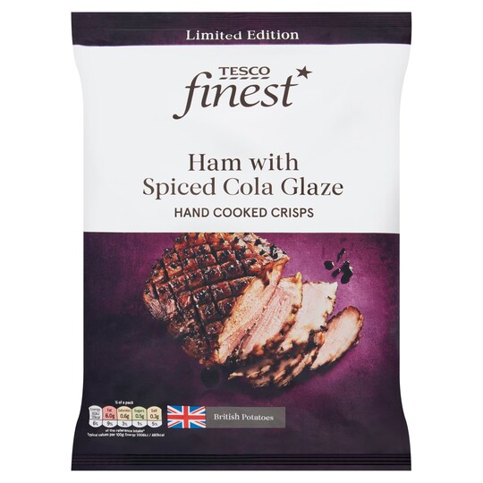 Tesco Finest Ham And Spiced Cola Crisps 150G Tesco Groceries