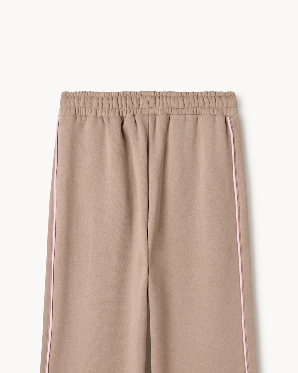 image 1 of F&F Girls Cotton Rich Wide Leg Joggers in Tan
