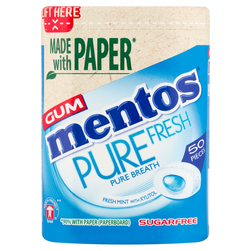 image 1 of Mentos Pure Fresh Fresh Mint Gum 50 Pieces 100G