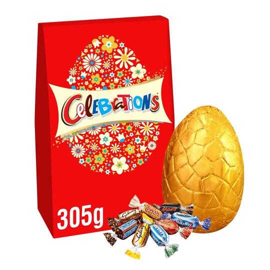 Celebrations Milk Chocolate Egg With 14 Mini Chocolates 305G Tesco