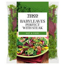 Tesco Babyleaves Perfect Steak Hot & Fiery 70G
