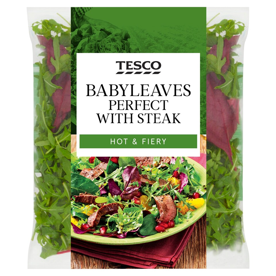 image 1 of Tesco Babyleaves Perfect Steak Hot & Fiery 70G
