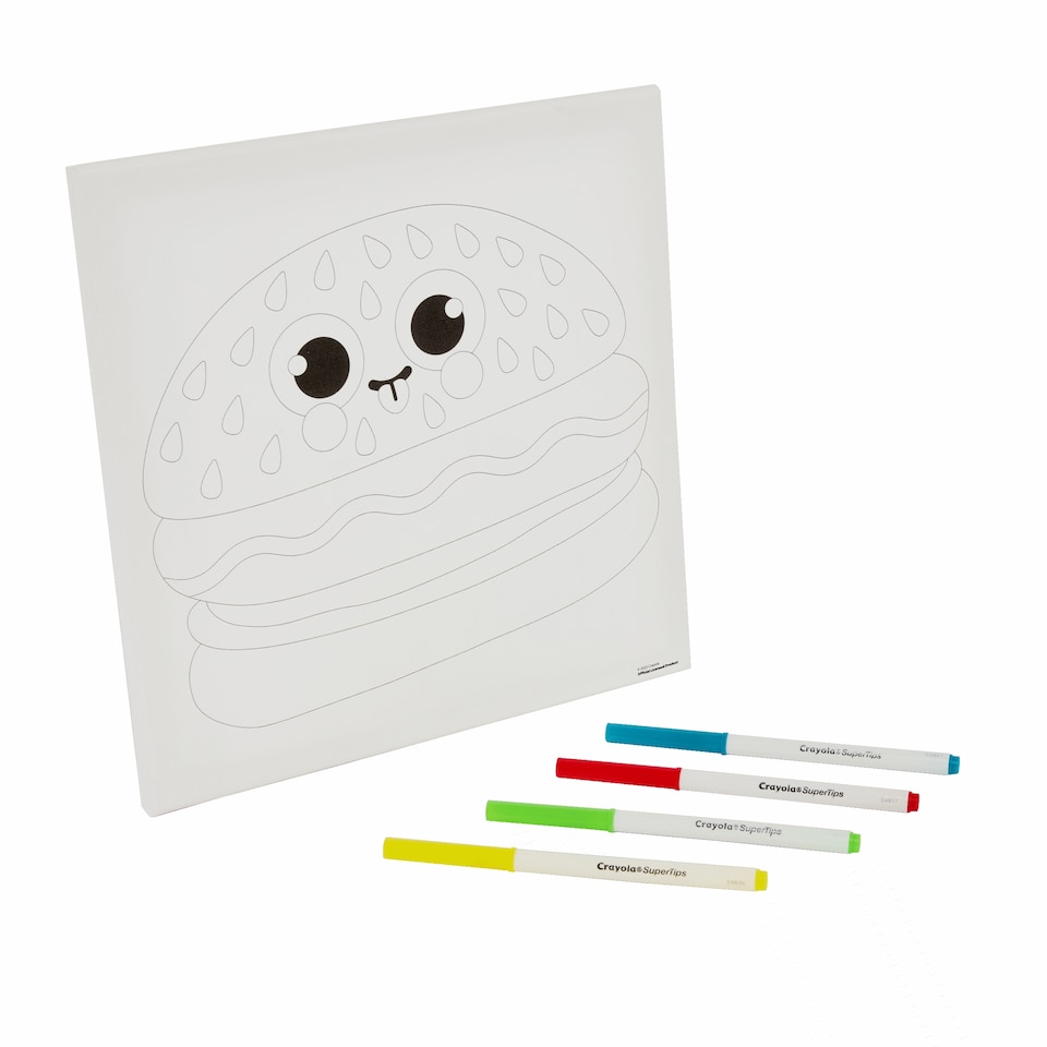image 1 of Crayola Canvas with 4 Pens Foodie Friends