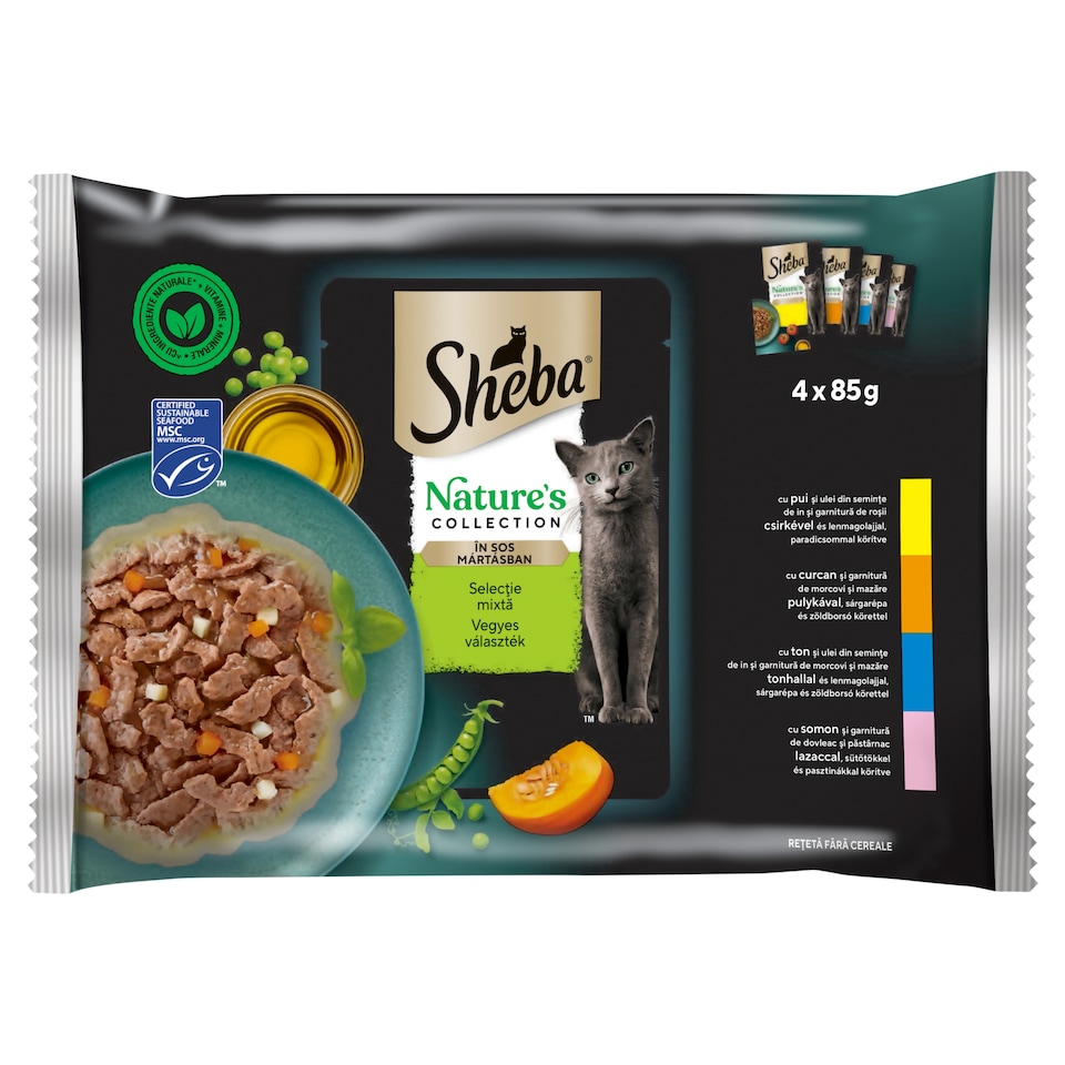 Sheba Nature's Collection Mixed Selection Complete Wet Pet Food for Adult Cats 4 x 85 g (340 g)