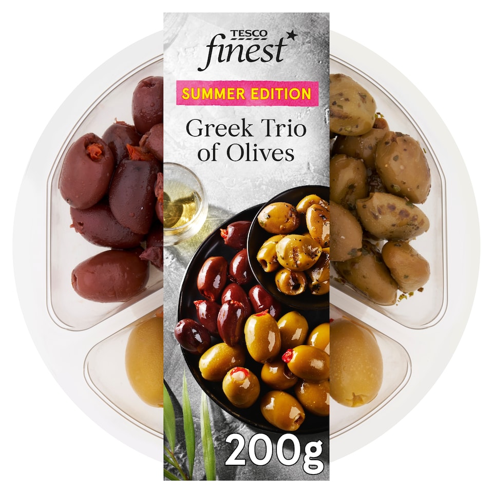 Tesco Finest Greek Trio Of Olives 200G