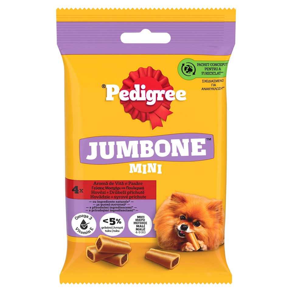 Pedigree Jumbone Mini hovädzie a hydinové príchute 4 ks 160 g