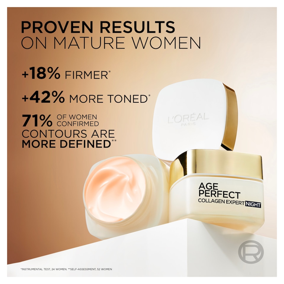 image 1 of L’Oréal Paris Age Perfect Collagen Expert Retightening Night Cream, with Collagen Peptides, 50ml