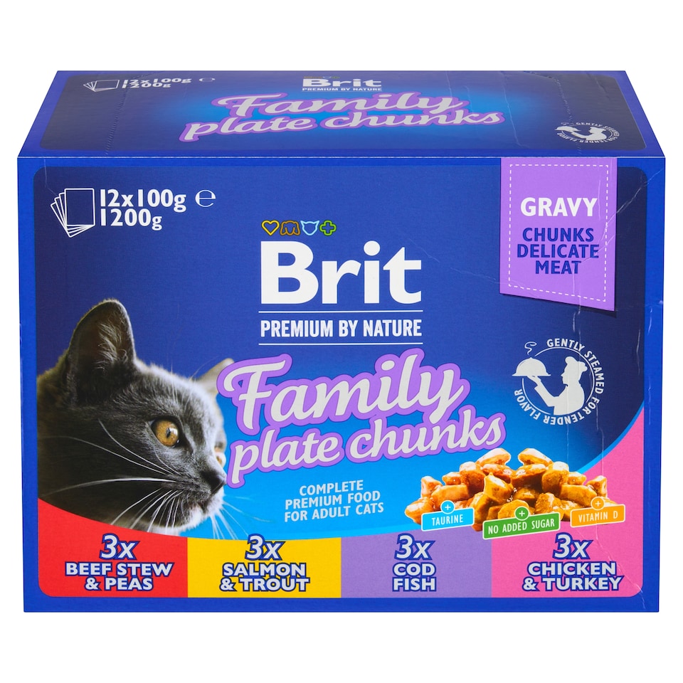 image 1 of Brit Premium by Nature Complete Premium Wet Cat Food for Adult Cats 12 x 100 g (1200 g)