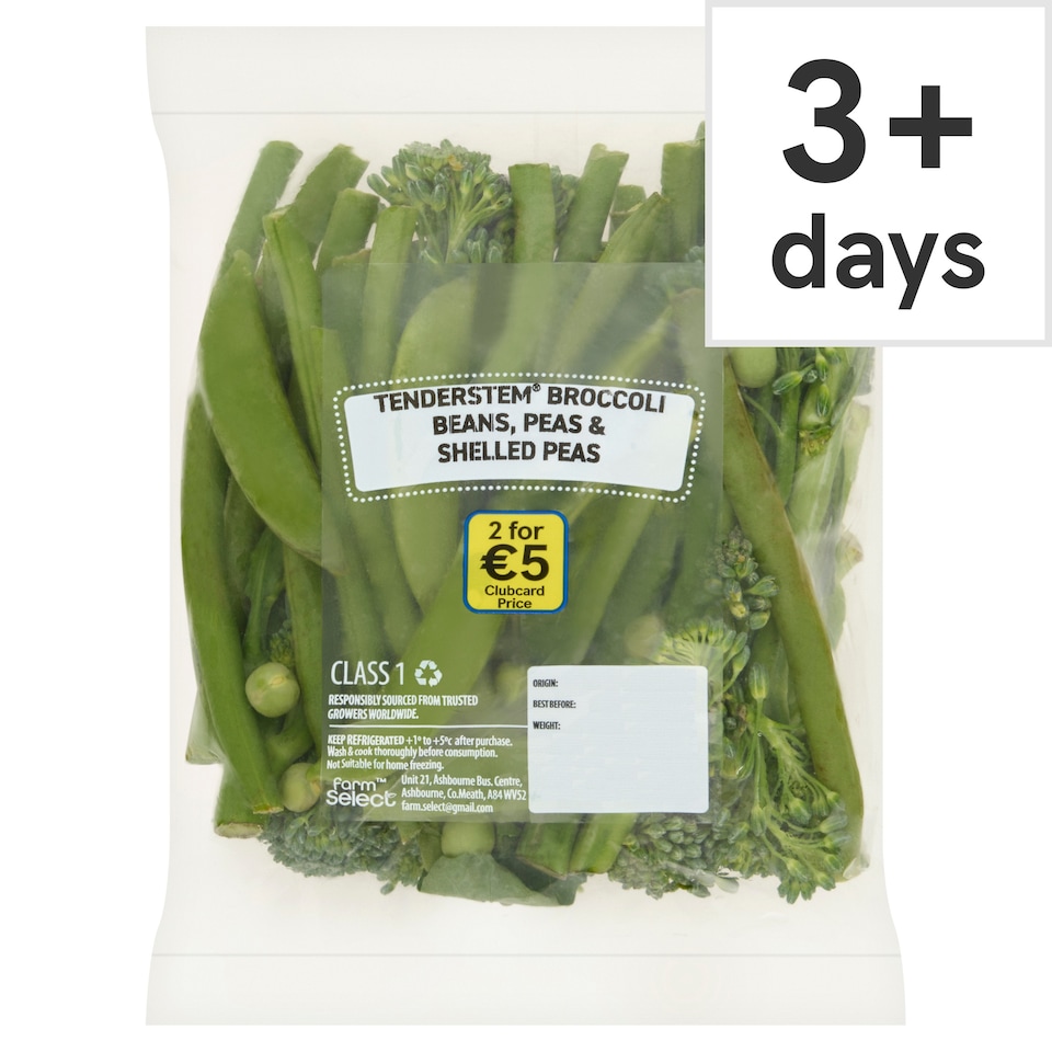 Farm Select Tenderstem Broccoli, fine beans, sugar snaps and shelled peas 250g