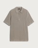 image 4 of F&F Pure Cotton Ribbed Knitted Polo Shirt in Neutral