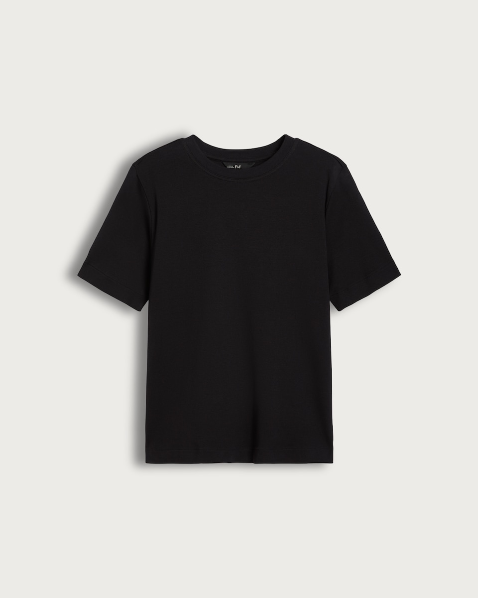 image 1 of F&F Pure Cotton Heavyweight Crew Neck T-Shirt in Black