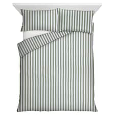 F&F Home Green Stripe Seersucker Duvet Set King
