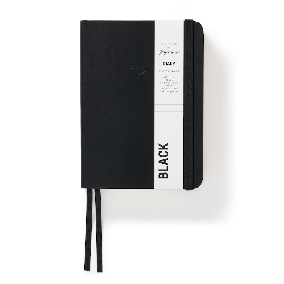 image 1 of Agenzio Soft Touch Small 2025 Diary Black