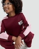 image 1 of F&F Girls NYC Brooklyn Sweatshirt and Joggers Set in Burgundy
