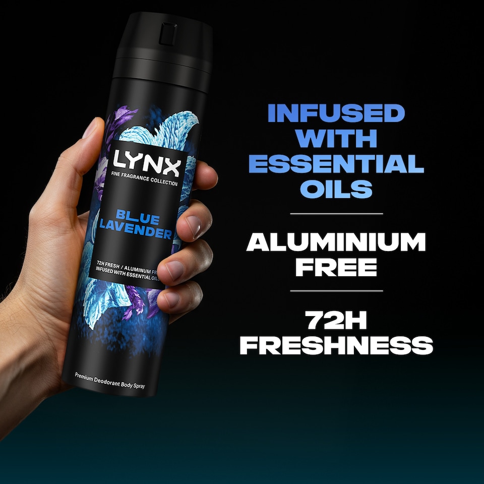 image 1 of Lynx Blue Lavender 72h Fine Fragrance Premium Deodorant Bodyspray for Men 200ml