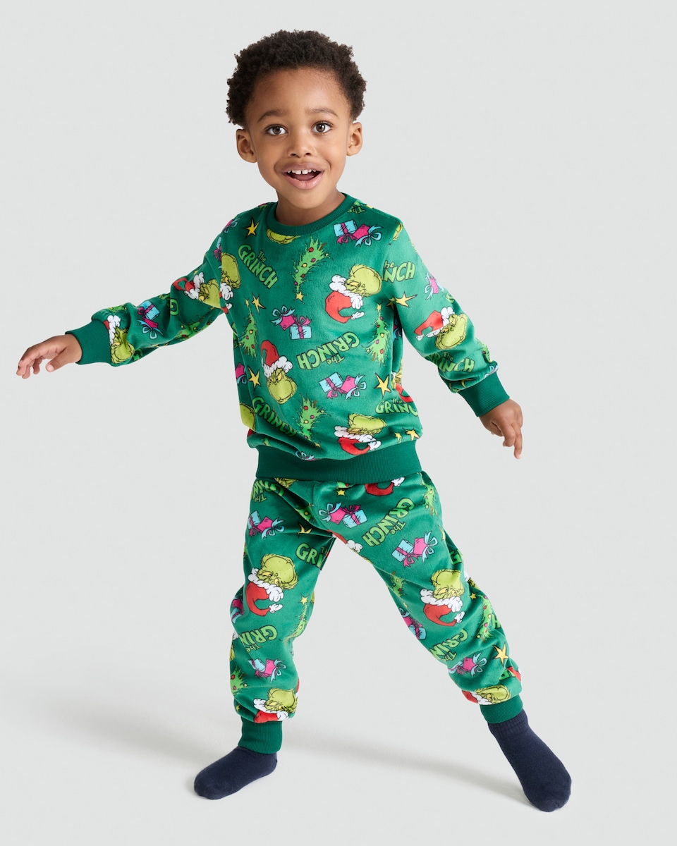 image 1 of The Grinch Minky Fleece Pyjamas in Green
