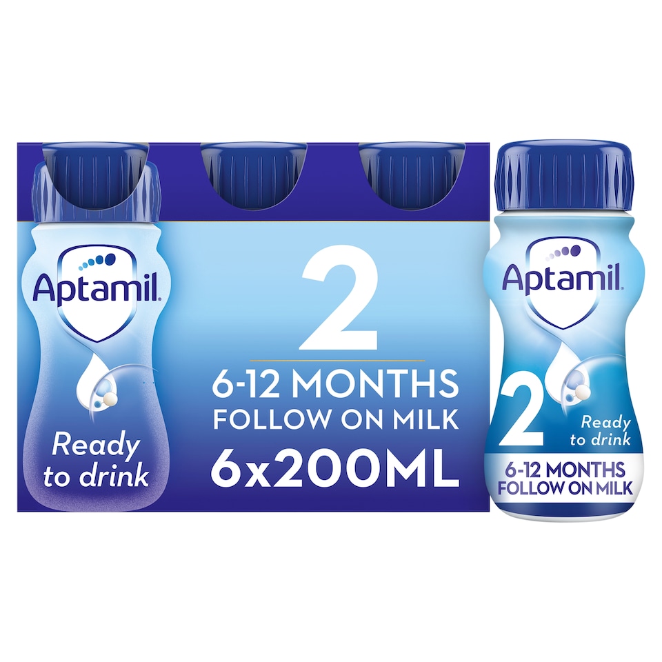 image 1 of Aptamil 2 Follow On Milk Ready to Drink 6-12 Months 6 x 200ml