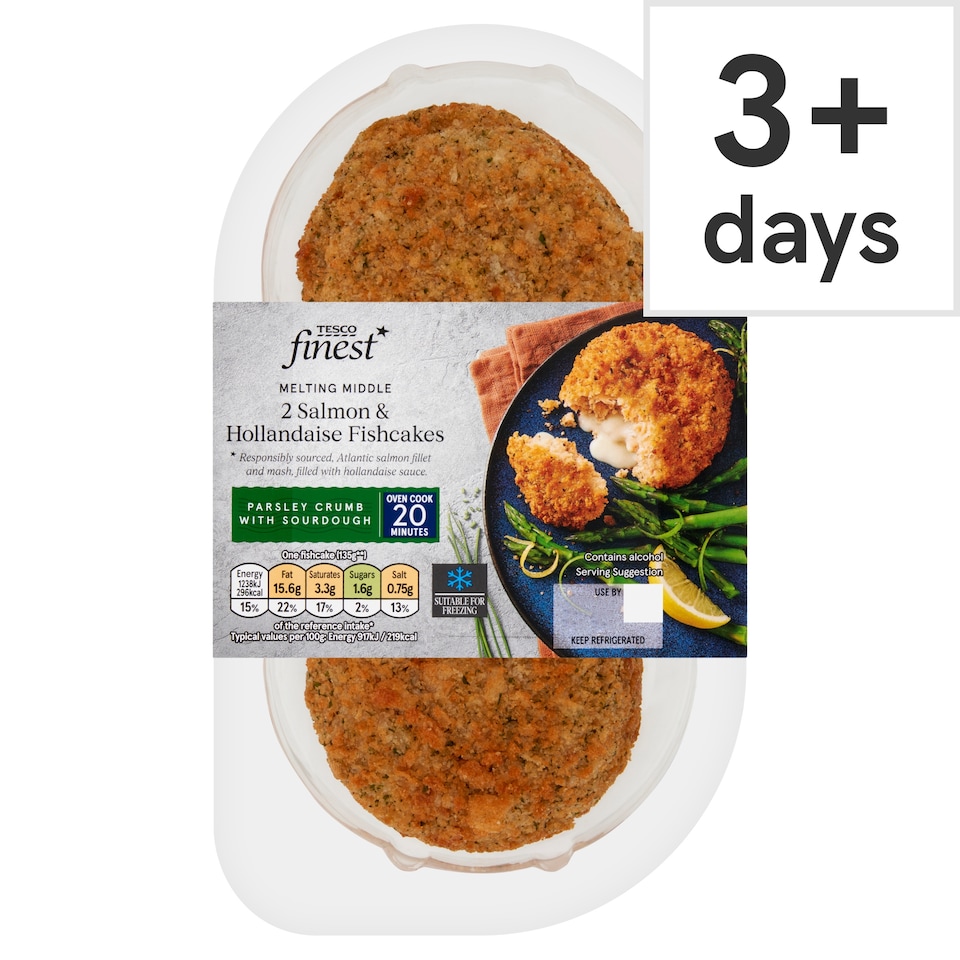 Tesco Finest 2 Salmon & Hollandaise Fishcakes 290G