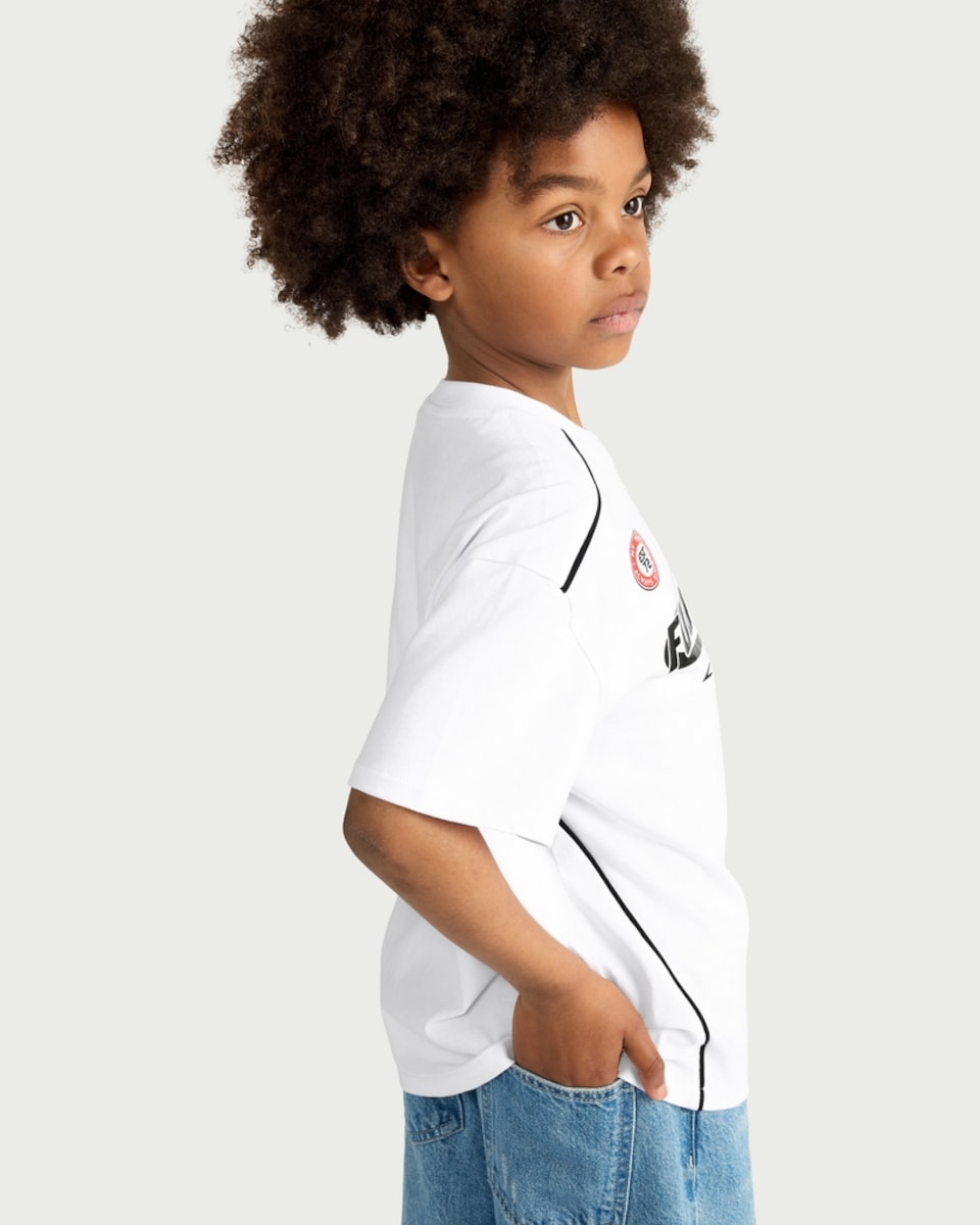 image 1 of F&F Boys Pure Cotton Football League T-Shirt in White