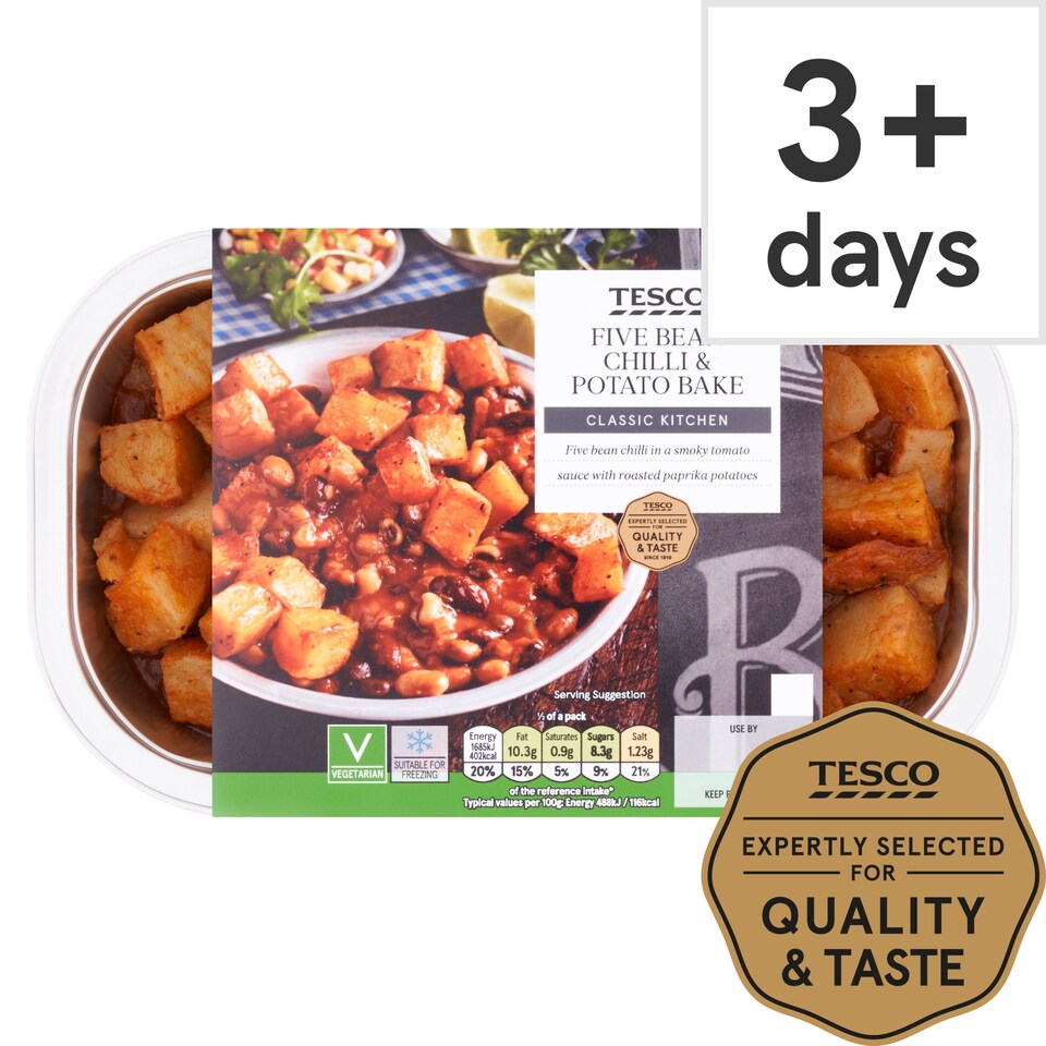 Tesco Five Bean Chilli & Potato Bake 750G Tesco Groceries