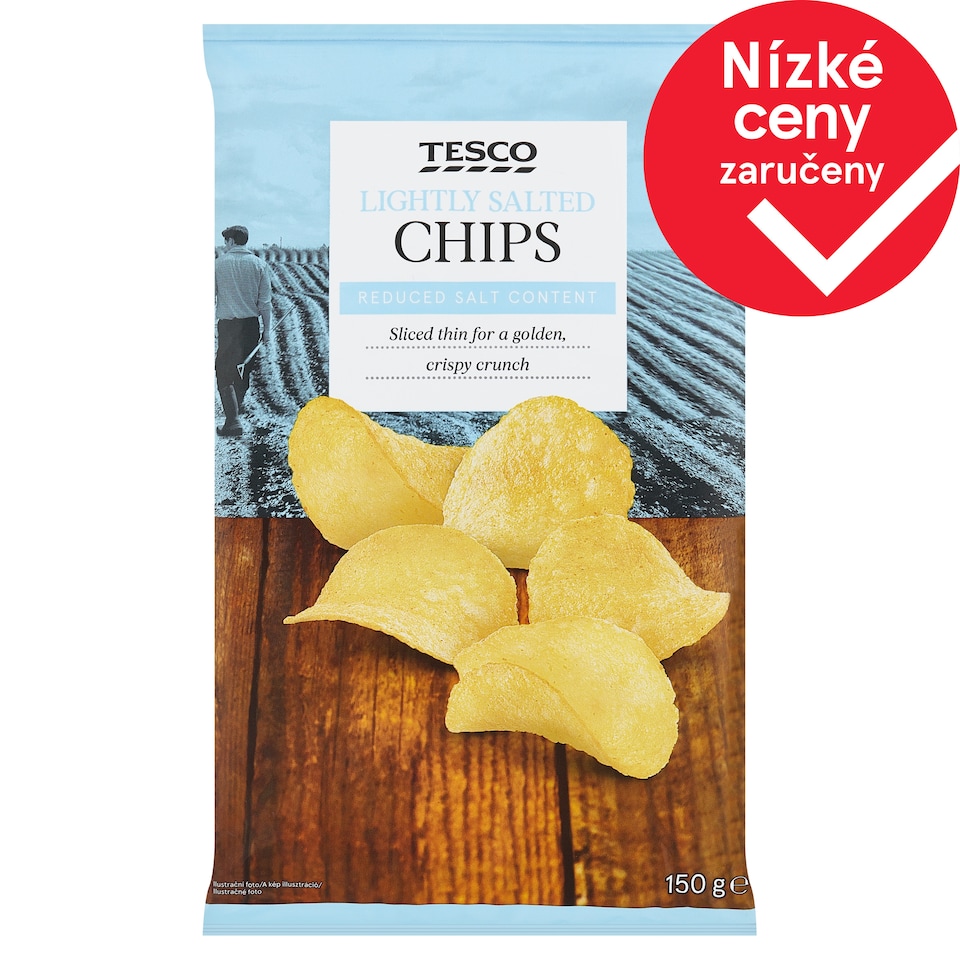Tesco Bramborové lupínky smažené jemně solené 150g