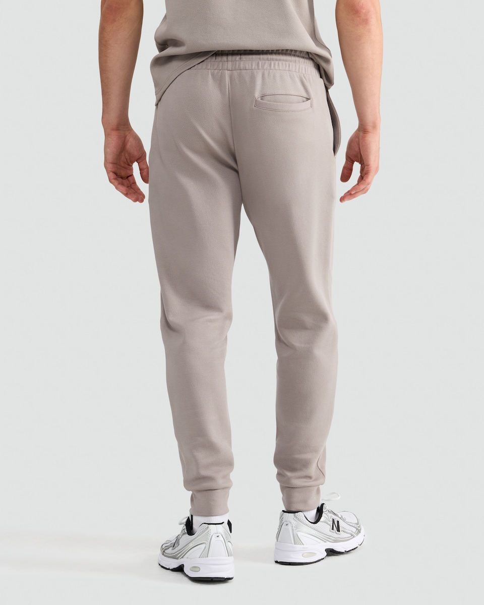 image 1 of The F&F Edit Cotton Rich Twill Textured Cuffed Joggers in Brown