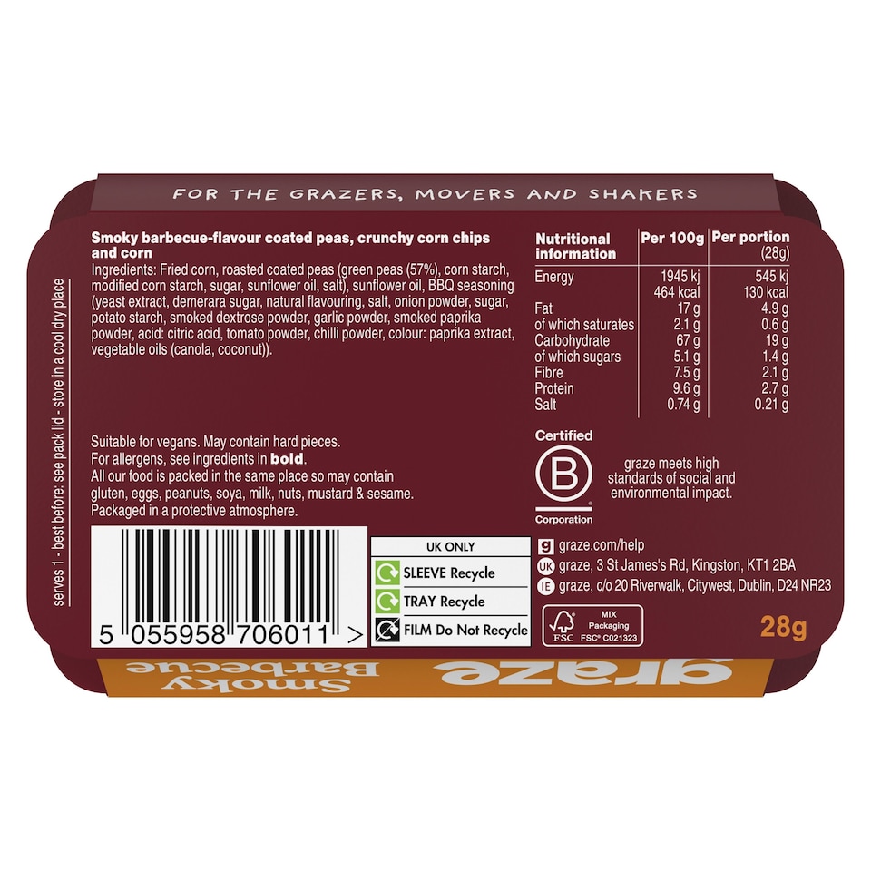 image 1 of Graze Bbq Crunch 28G