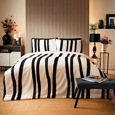 Cosmo Living Black Crafted Stripe Duvet Set Super King