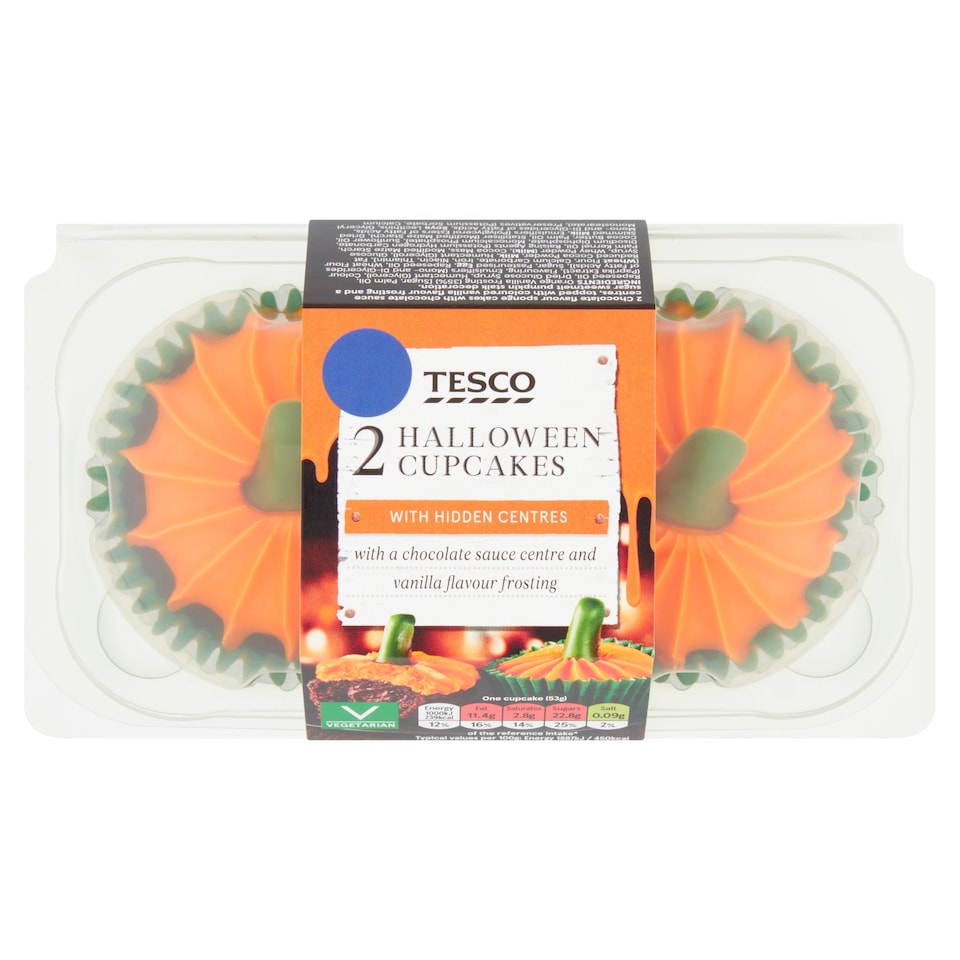 Tesco 2 Halloween Cupcakes