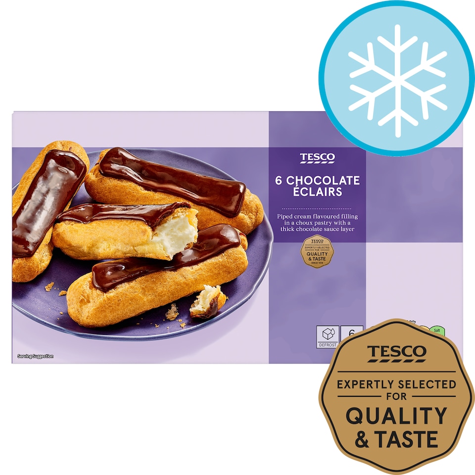 Tesco 6 Chocolate Eclairs 160G