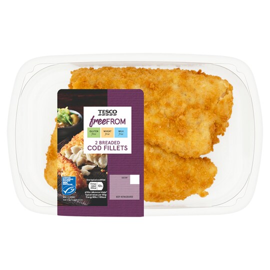 Tesco Free From 2 Breaded Cod 300G Tesco Groceries