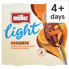 Muller Light Choc Pot  Chocolate Orange Desserts 4x80g