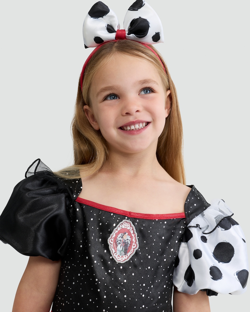 image 1 of Disney Cruella de Vil Fancy Dress Costume in Multi Black White