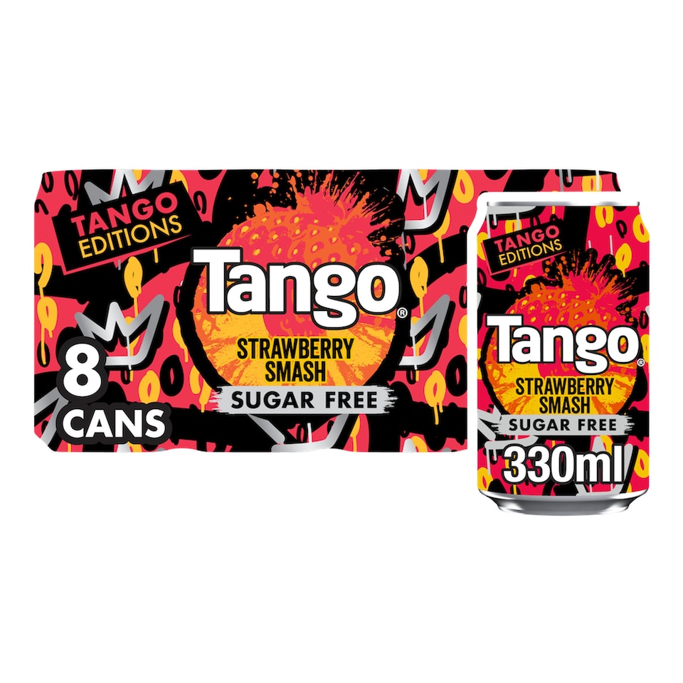 Tango Strawberry Smash Sugar Free Soft Drink 8 x 330ml