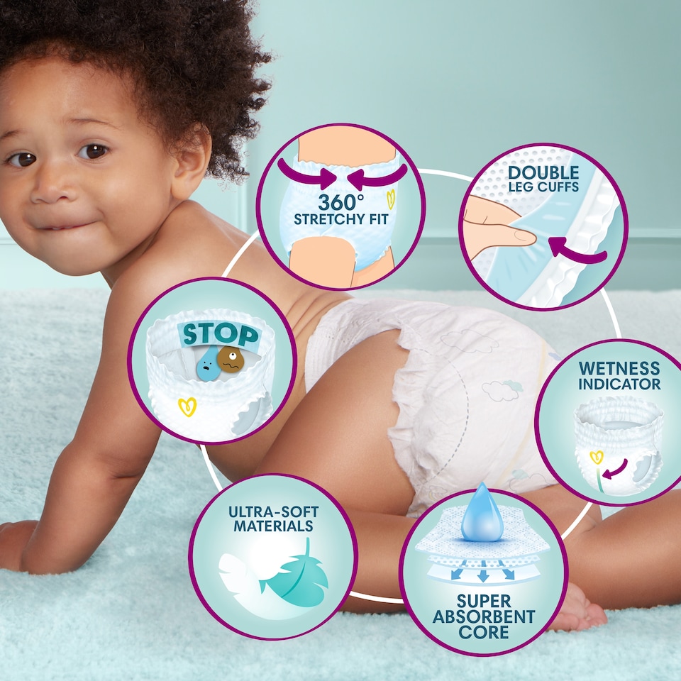 image 1 of Pampers Premium Protection Nappy Pants Size 4 30 Pack
