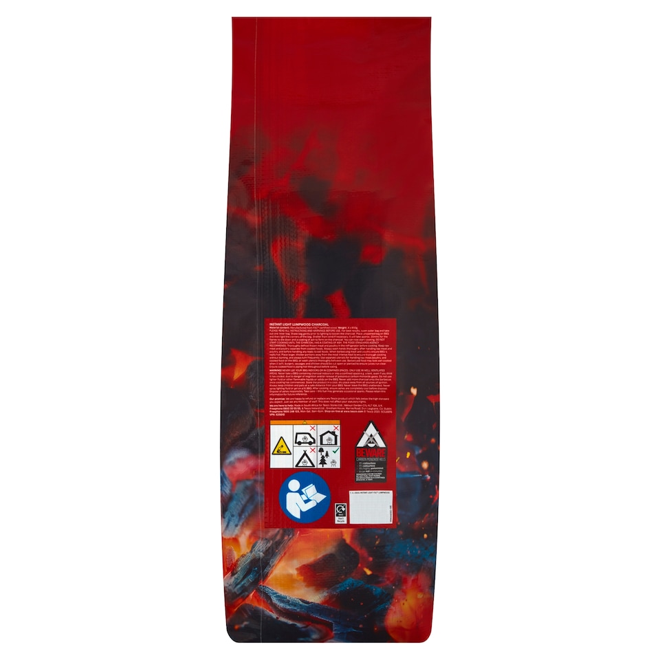image 1 of Tesco 4 X Bags Instant Light Lumpwood Charcoal