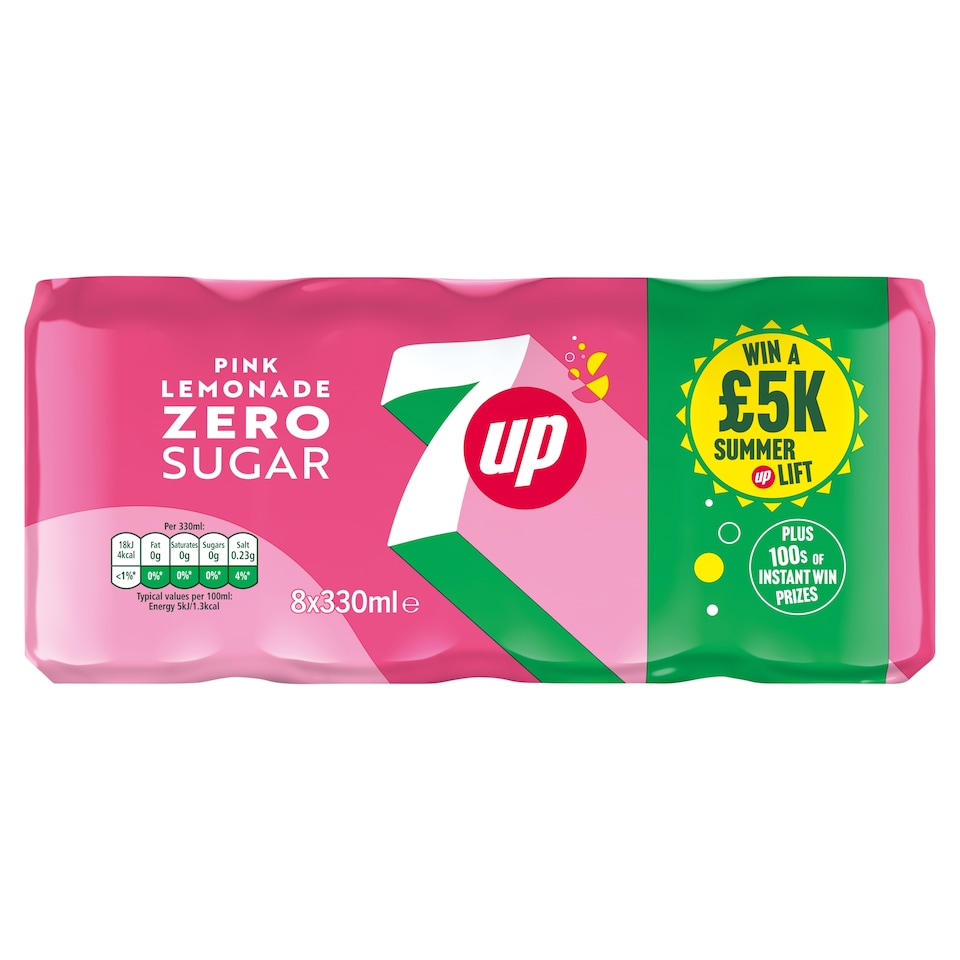 7 UP Pink Lemonade Soft Drink 8 x 330ml
