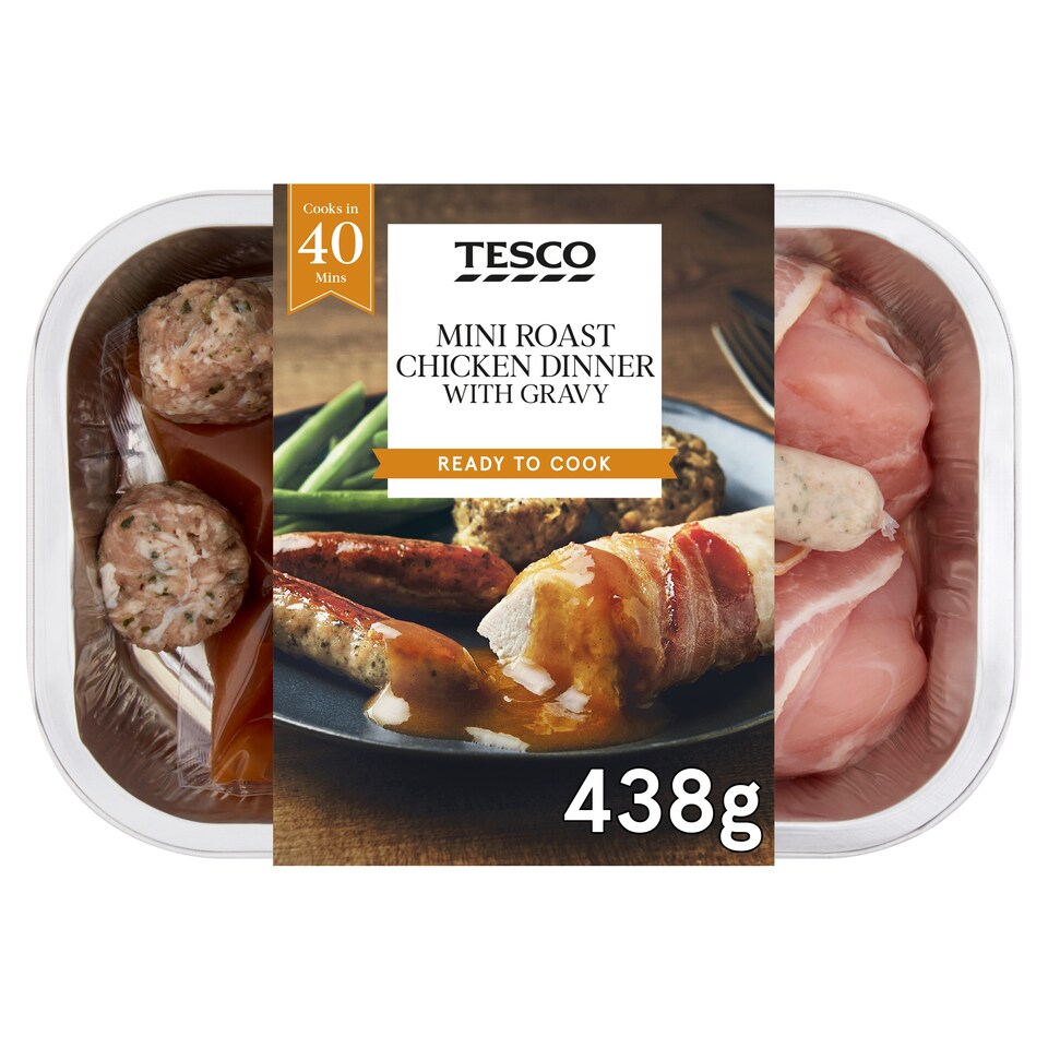 Tesco Mini Roast Chicken Dinner With Gravy 438G