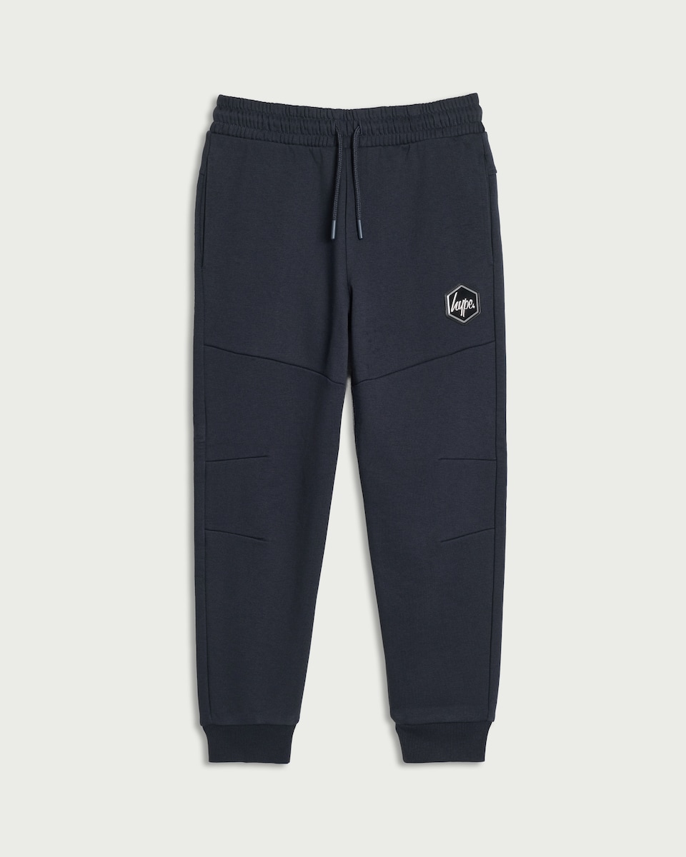 image 1 of Hype Cotton Rich Cuffed Joggers in Navy
