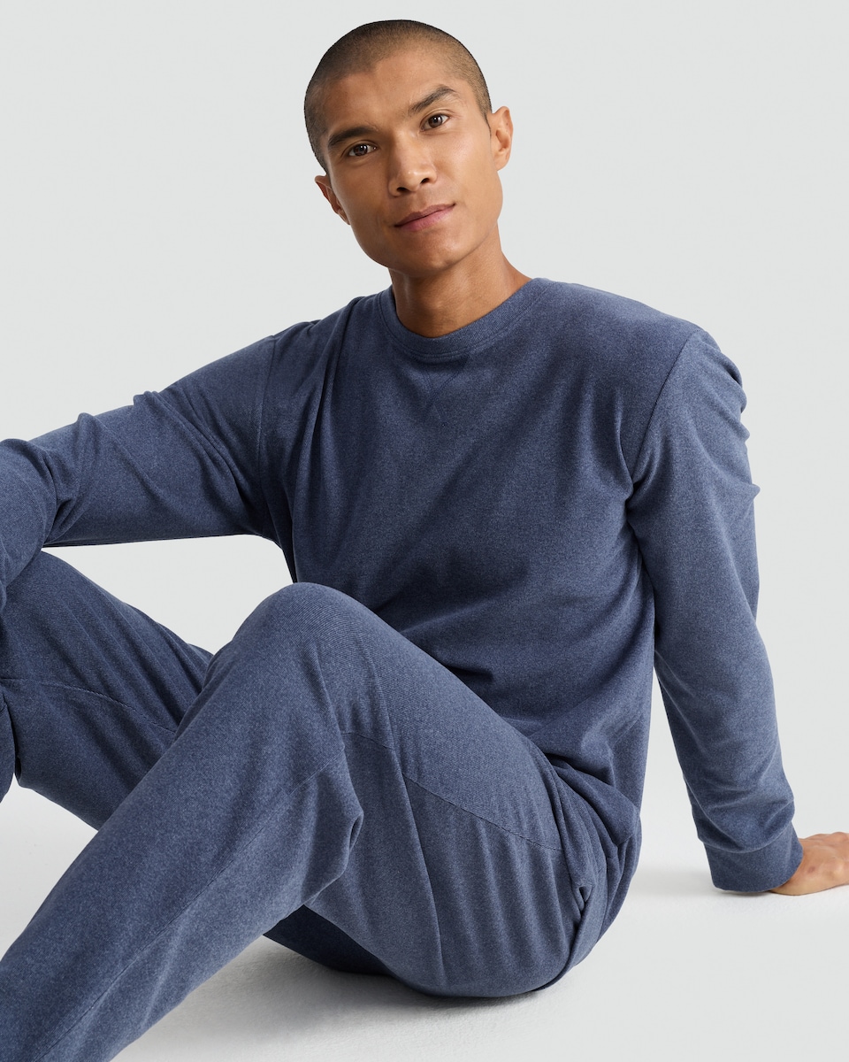 image 1 of F&F Long Sleeve Loungewear Set in Navy