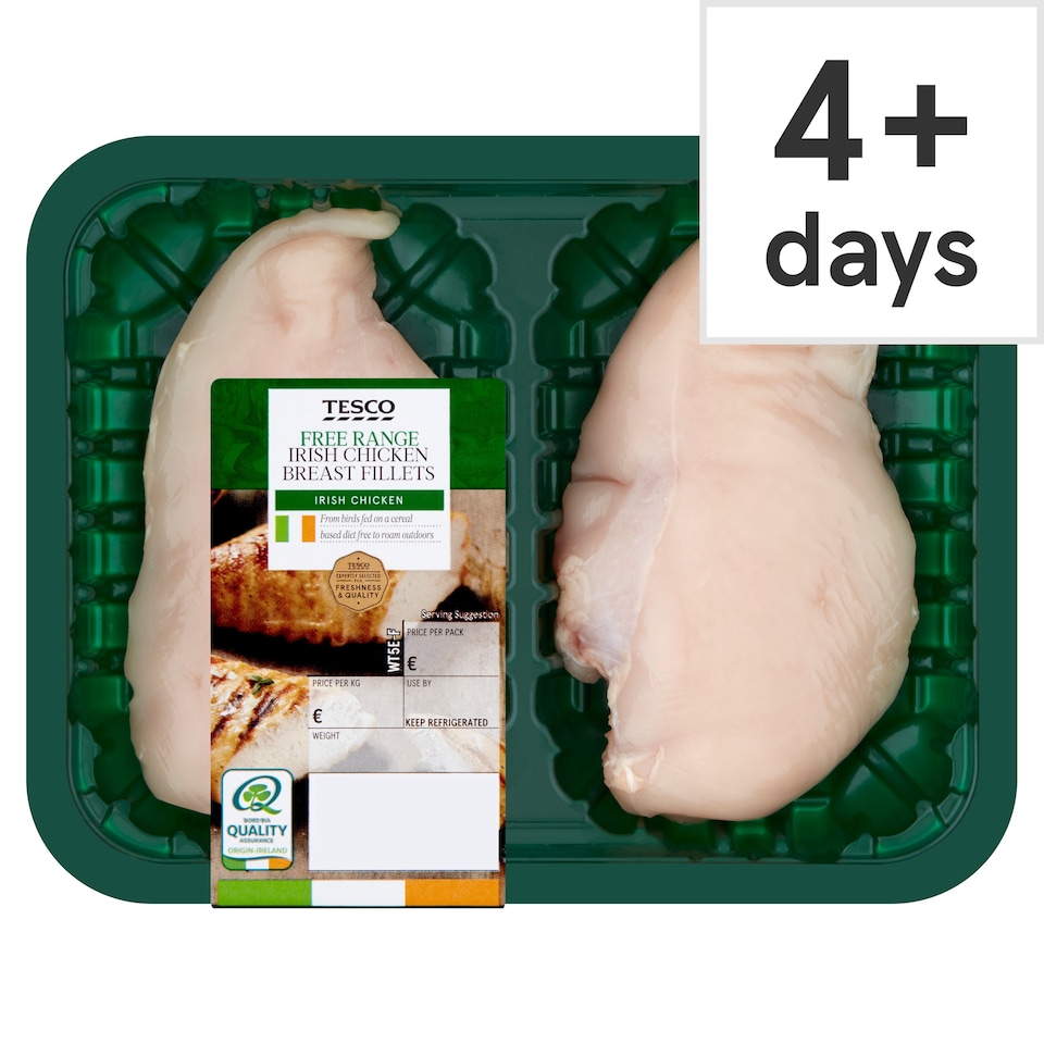 Tesco Free Range Irish Chicken Breast Fillets 300G