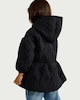 image 5 of F&F Girls Quilted Shower Resistant Coat in Black