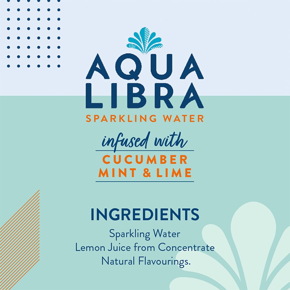 image 1 of Aqua Libra Sparkling Water Cucumber, Mint & Lime 4x330ml